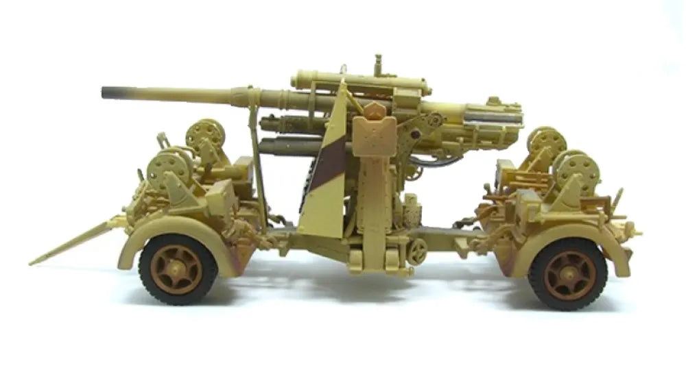 PRECISION MODEL ART GERMAN ARMY AFRICA KORPS 88MM FLAK 36 & TRAILER