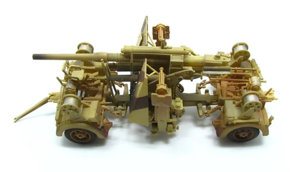 PRECISION MODEL ART GERMAN ARMY AFRICA KORPS 88MM FLAK 36 & TRAILER