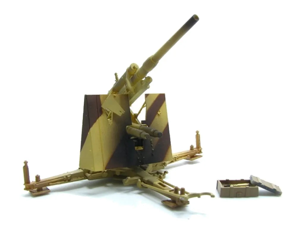 PRECISION MODEL ART GERMAN ARMY AFRICA KORPS 88MM FLAK 36 & TRAILER