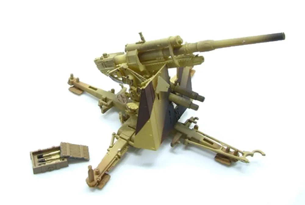 PRECISION MODEL ART GERMAN ARMY AFRICA KORPS 88MM FLAK 36 & TRAILER