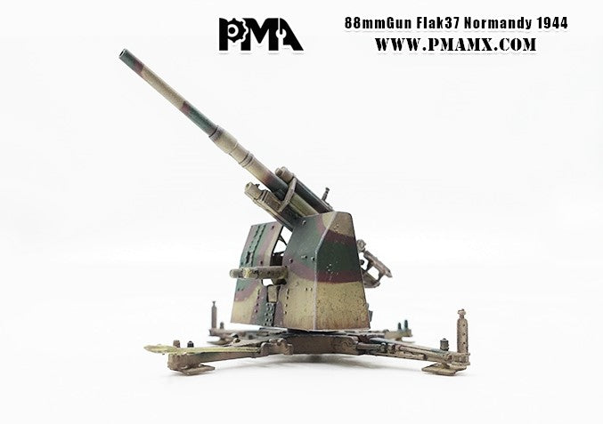 PRECISION MODEL ART 88MMGUN FLAK37 NORMANDY 1944 WITH TRAILER