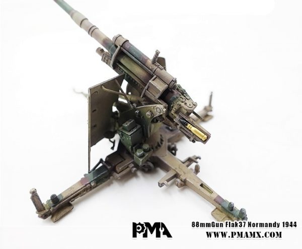 PRECISION MODEL ART 88MMGUN FLAK37 NORMANDY 1944 WITH TRAILER