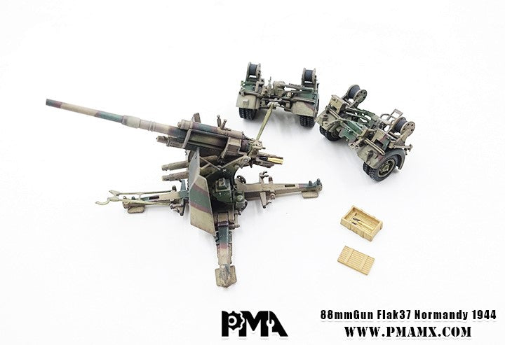 PRECISION MODEL ART 88MMGUN FLAK37 NORMANDY 1944 WITH TRAILER
