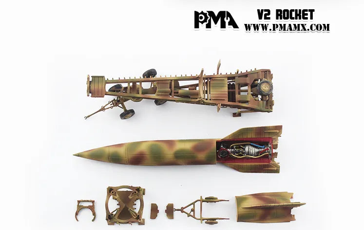 PRECISION MODEL ART V2 ROCKET CAMOUFLAGED + LAUNCH TRAILER