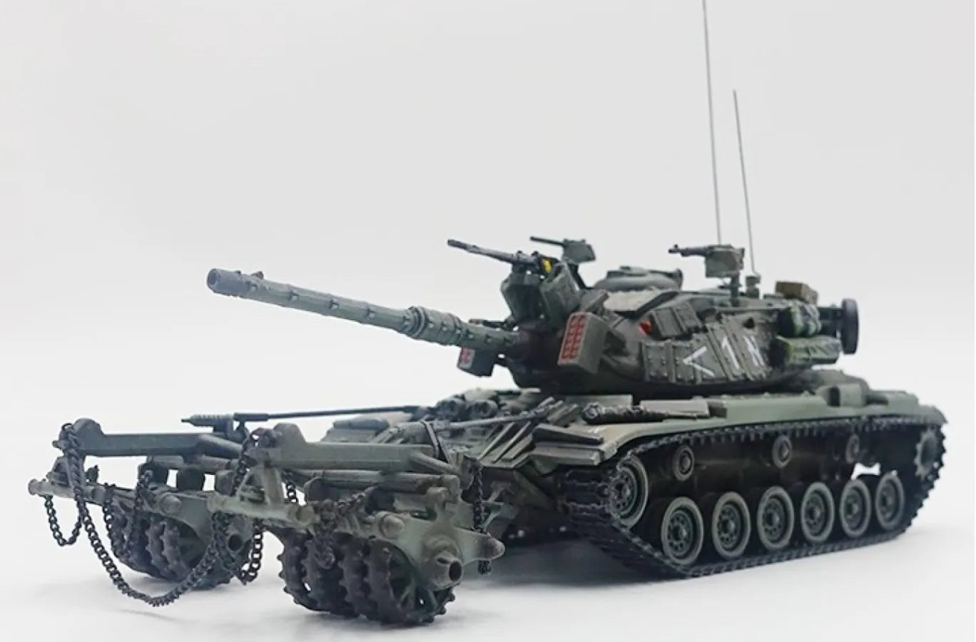 PRECISION MODEL ART IDF M60A1 BLAZER WITH KMT-4 MINE ROLLER