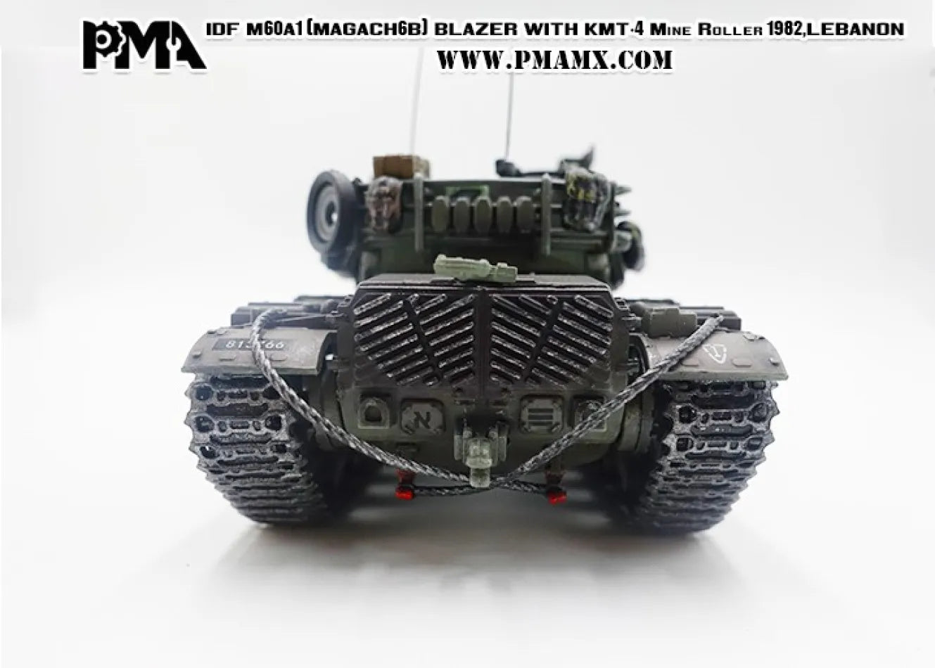PRECISION MODEL ART IDF M60A1 BLAZER WITH KMT-4 MINE ROLLER