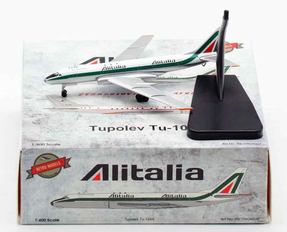 RETRO MODELS TU-104 ALITALIA CSA AIRLINES REG: I-DIWN & OK-NDF