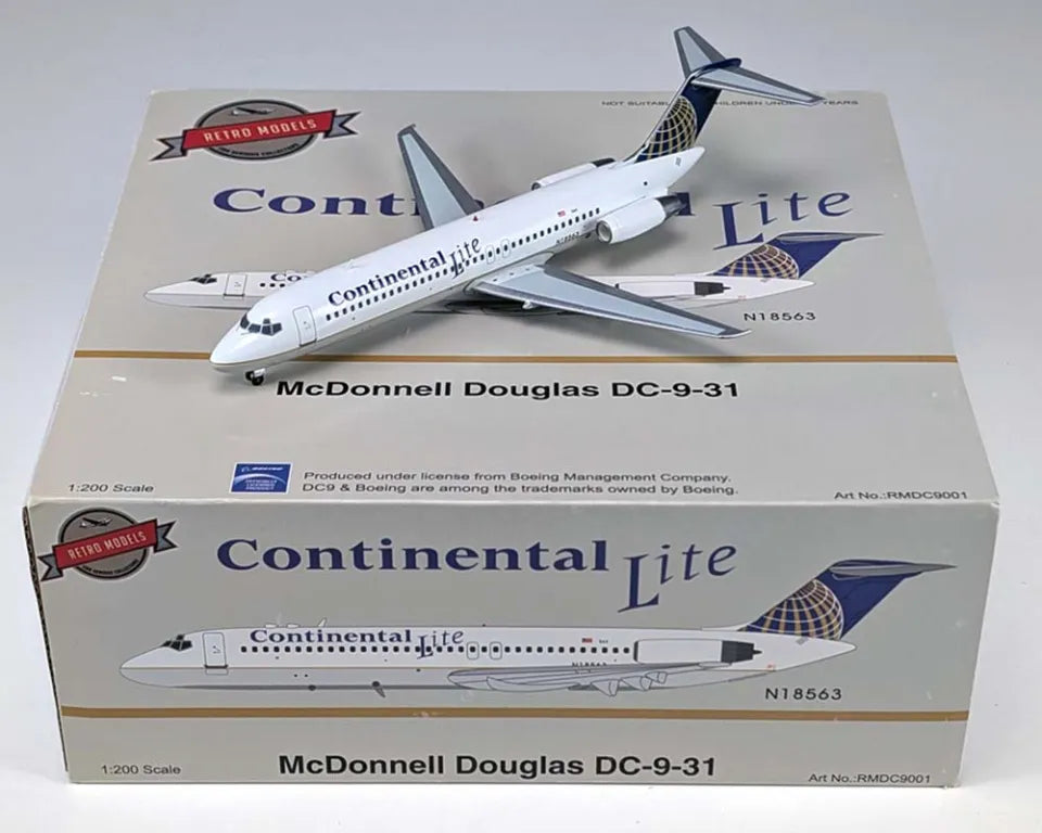 RETRO MODELS DC-9-30 CONTINENTAL LITE REG: N18563
