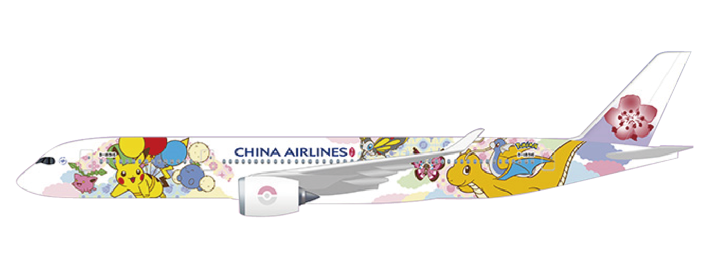 JC WINGS A350-900XWB CHINA AIRLINES "PIKACHU JET" (FLAPS DOWN) REG: B-18916