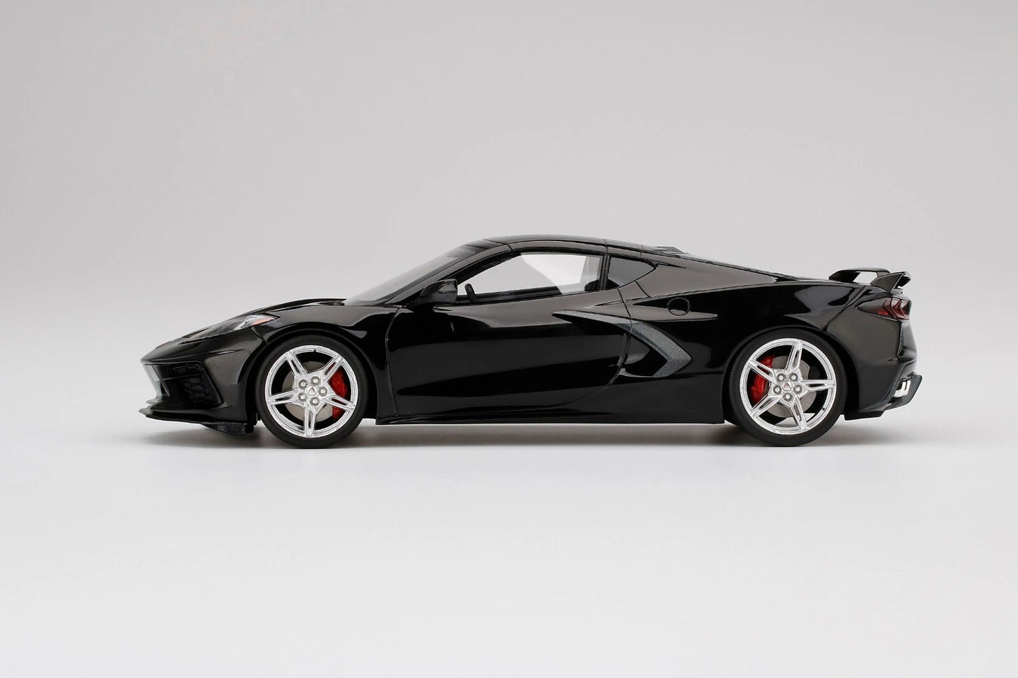 TOPSPEED 2020 CORVETTE STINGRAY BLACK WITH MIDNIGHT GRAY STRIPE (RESIN)