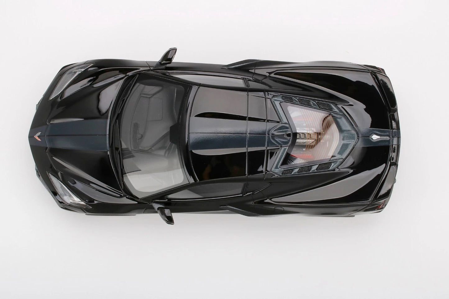 TOPSPEED 2020 CORVETTE STINGRAY BLACK WITH MIDNIGHT GRAY STRIPE (RESIN)