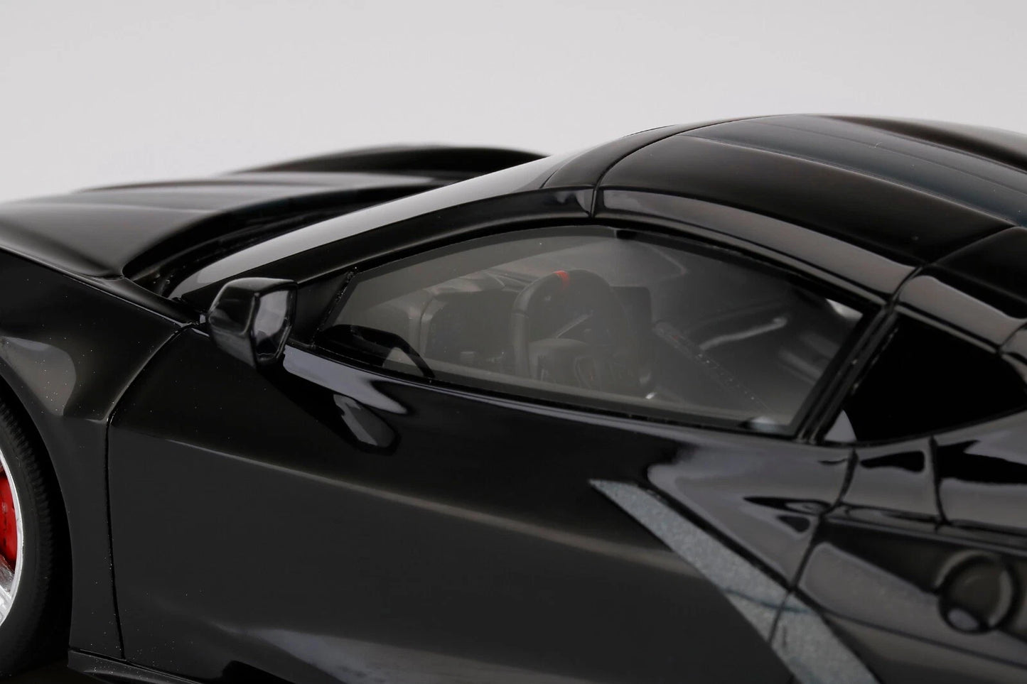 TOPSPEED 2020 CORVETTE STINGRAY BLACK WITH MIDNIGHT GRAY STRIPE (RESIN)
