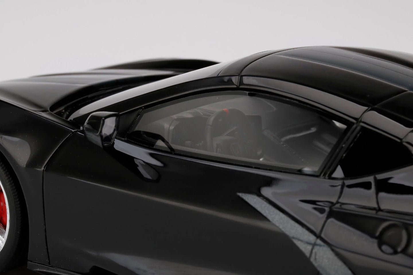 TOPSPEED 2020 CORVETTE STINGRAY BLACK WITH MIDNIGHT GRAY STRIPE (RESIN)