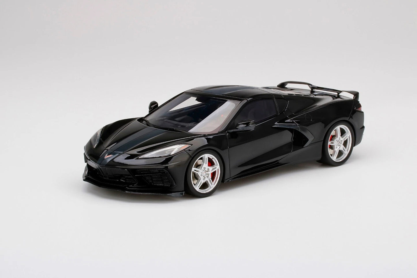 TOPSPEED 2020 CORVETTE STINGRAY BLACK WITH MIDNIGHT GRAY STRIPE (RESIN)