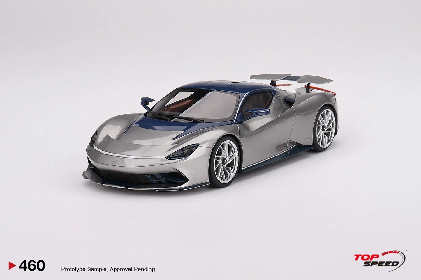 TOPSPEED PININFARINA BATTISTA 2019 (US LAUNCH EDITION) ARGENTO LIQUIDO GLOSS AND BLU DEL RE GLOSS (RESIN)