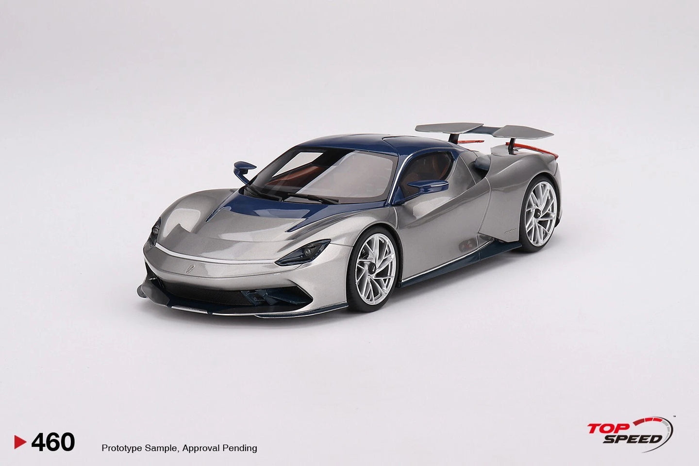 TOPSPEED PININFARINA BATTISTA 2019 (US LAUNCH EDITION) ARGENTO LIQUIDO GLOSS AND BLU DEL RE GLOSS (RESIN)
