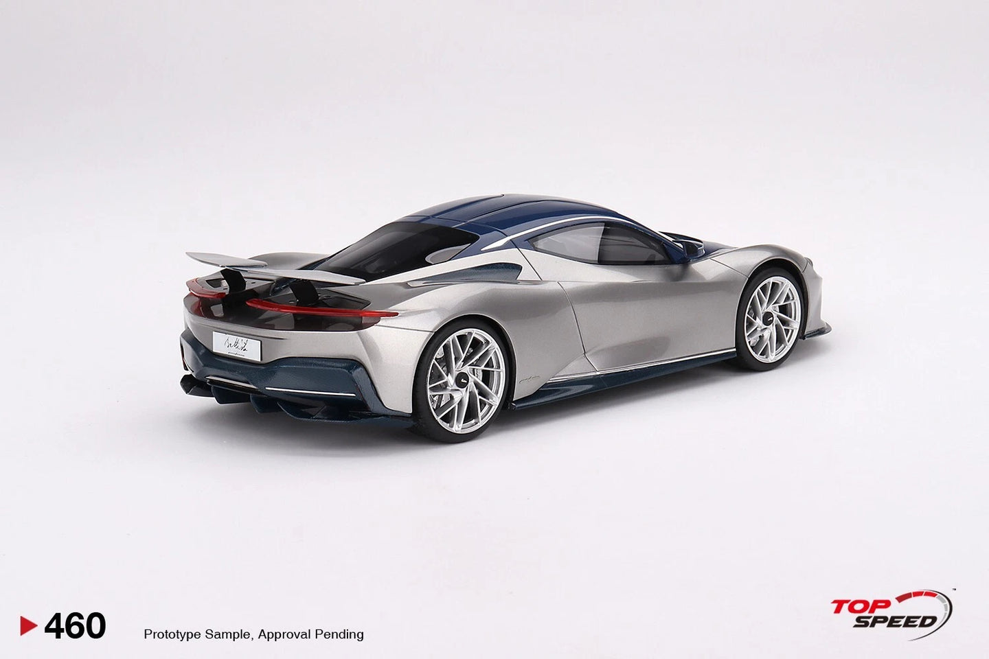 TOPSPEED PININFARINA BATTISTA 2019 (US LAUNCH EDITION) ARGENTO LIQUIDO GLOSS AND BLU DEL RE GLOSS (RESIN)