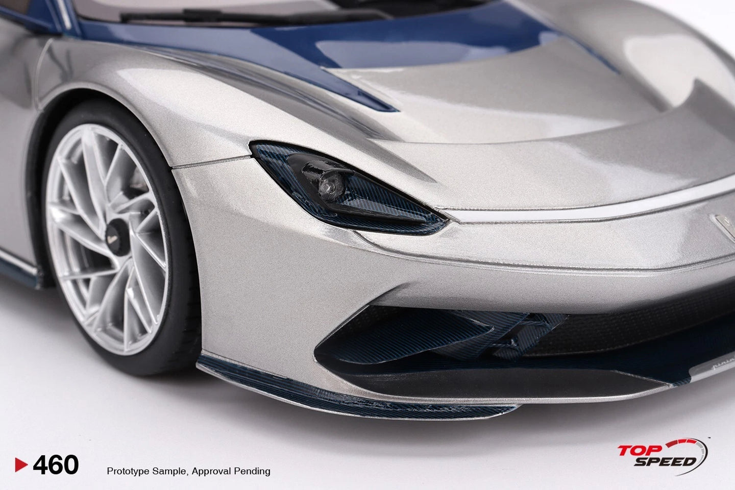 TOPSPEED PININFARINA BATTISTA 2019 (US LAUNCH EDITION) ARGENTO LIQUIDO GLOSS AND BLU DEL RE GLOSS (RESIN)