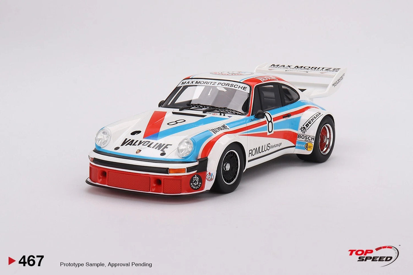 TOPSPEED PORSCHE 934/5 NO.8 MAX MORITZ TEAM 1977 NURBURGRING 1000 KILOMETRES (RESIN)