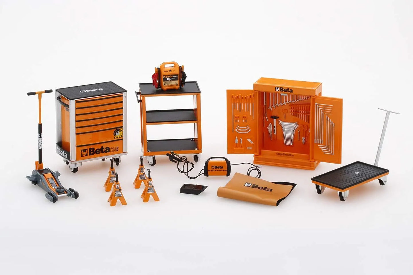 TRUE SCALE MINIATURES TOOL KIT + JACK, TROLLEY, AXLE STANDS