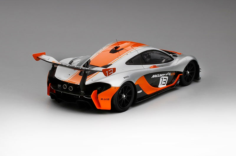TRUESCALE MINIATURES MCLAREN P1-GTR NO.13 2015 SILVER / ORANGE (RESIN)