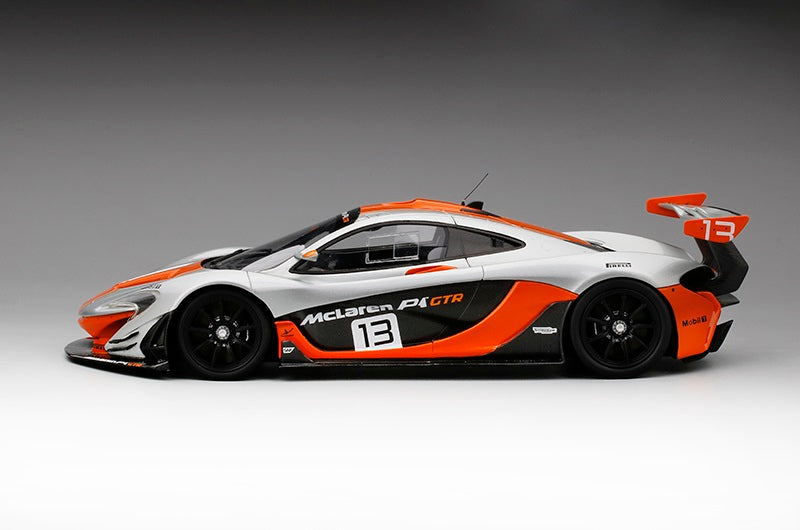 TRUESCALE MINIATURES MCLAREN P1-GTR NO.13 2015 SILVER / ORANGE (RESIN)