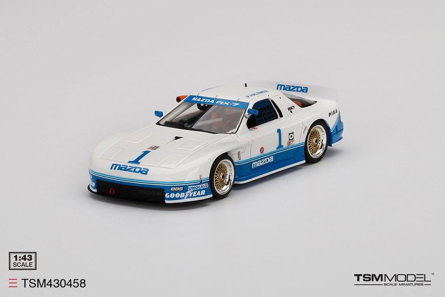 TRUESCALE MINIATURES MAZDA RX-7 GTO NO.1 1990 IMSA MID-OHIO 250KM WINNER