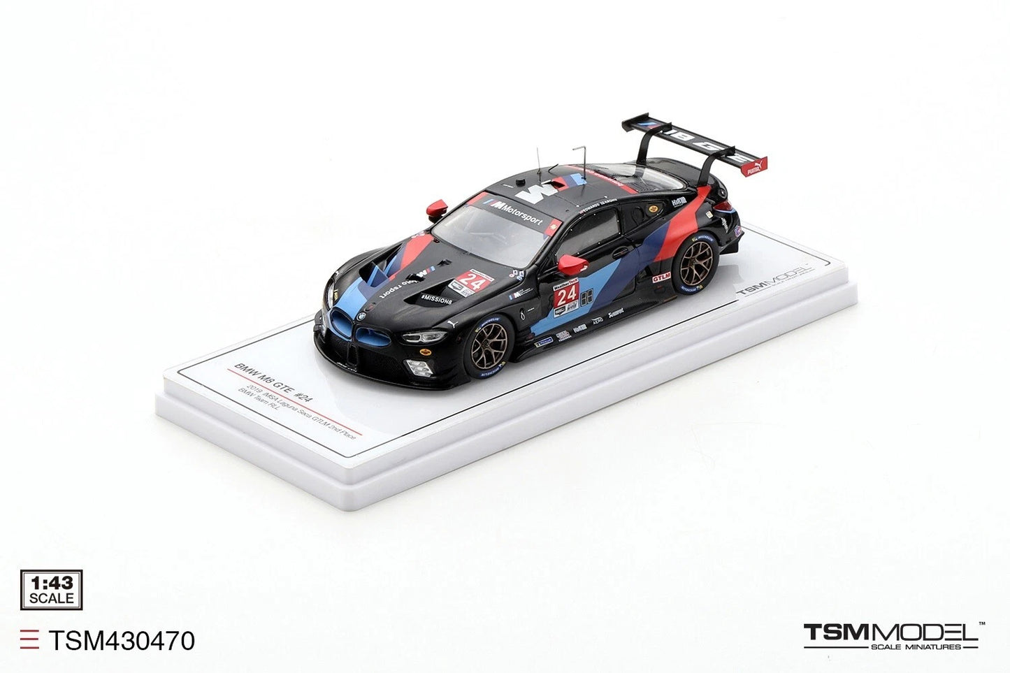 TRUESCALE MINIATURES BMW M8 GTE NO.24 2019 IMSA LAGUNA SECA GTLM 2ND PLACE BMW TEAM RLL