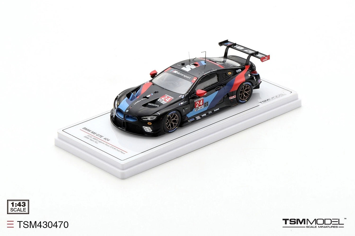 TRUESCALE MINIATURES BMW M8 GTE NO.24 2019 IMSA LAGUNA SECA GTLM 2ND PLACE BMW TEAM RLL