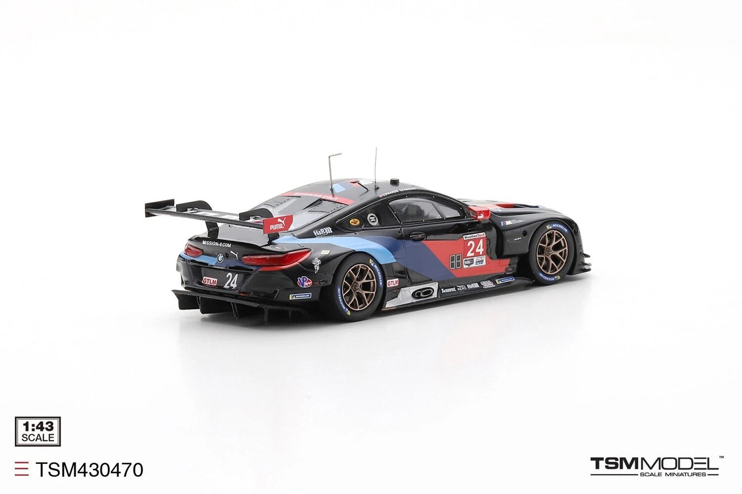 TRUESCALE MINIATURES BMW M8 GTE NO.24 2019 IMSA LAGUNA SECA GTLM 2ND PLACE BMW TEAM RLL
