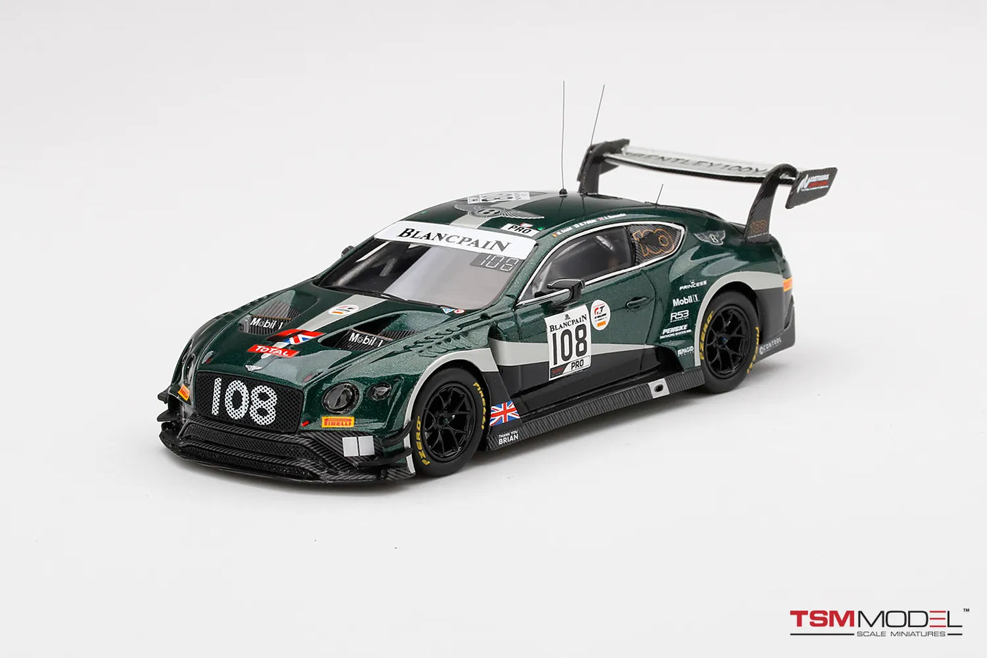 TRUE SCALE MINIATURES BENTLEY CONTINENTAL GT3 TEAM BENTLEY NO.108