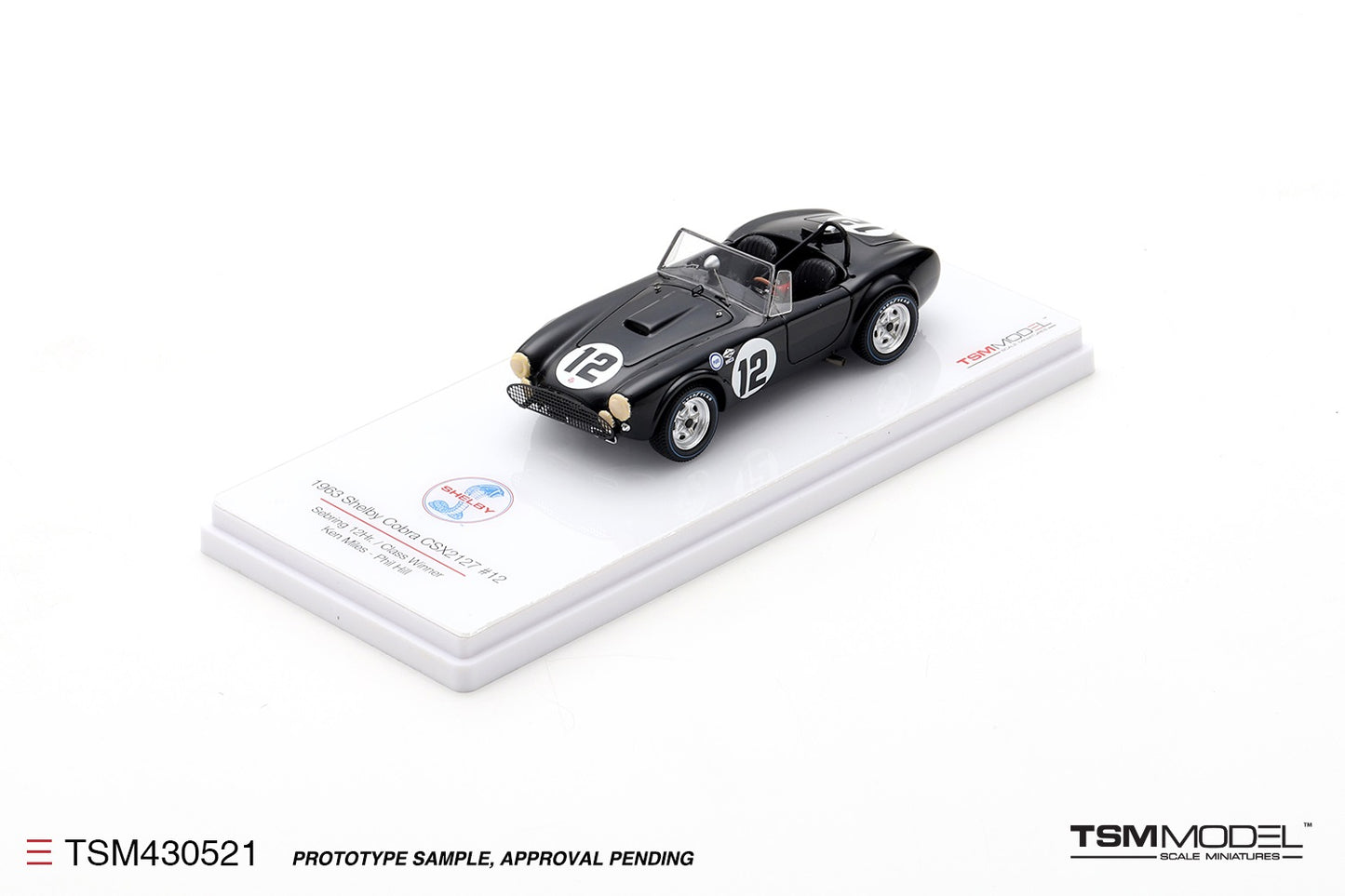 TRUESCALE MINIATURES SHELBY COBRA CSX2127 #12 1963 KEN MILES/PHIL HILL
