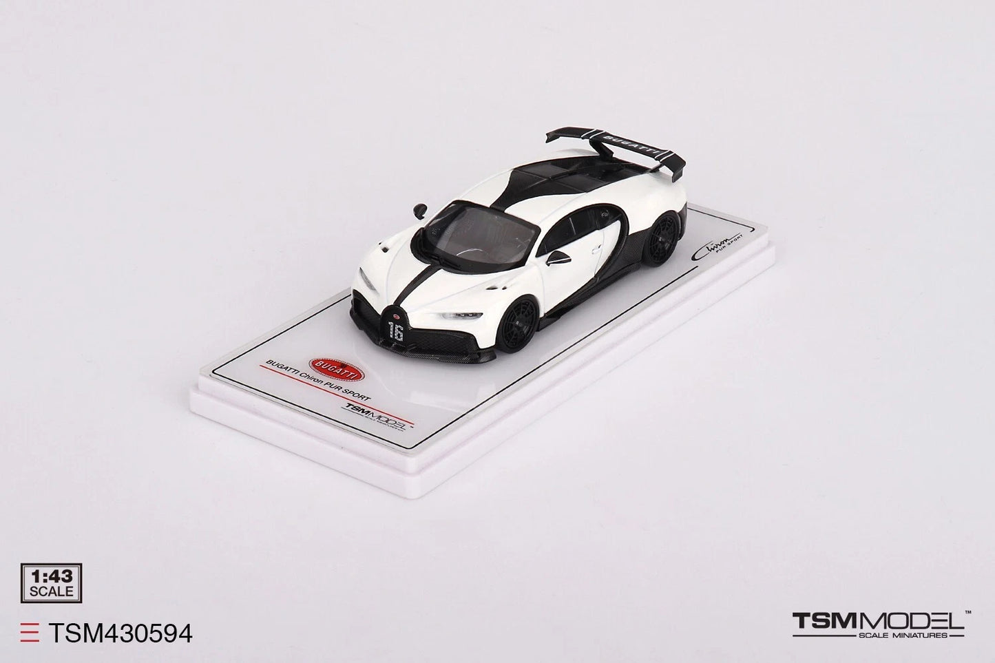 TRUESCALE MINIATURES BUGATTI CHIRON PUR SPORT WHITE (DIECAST)