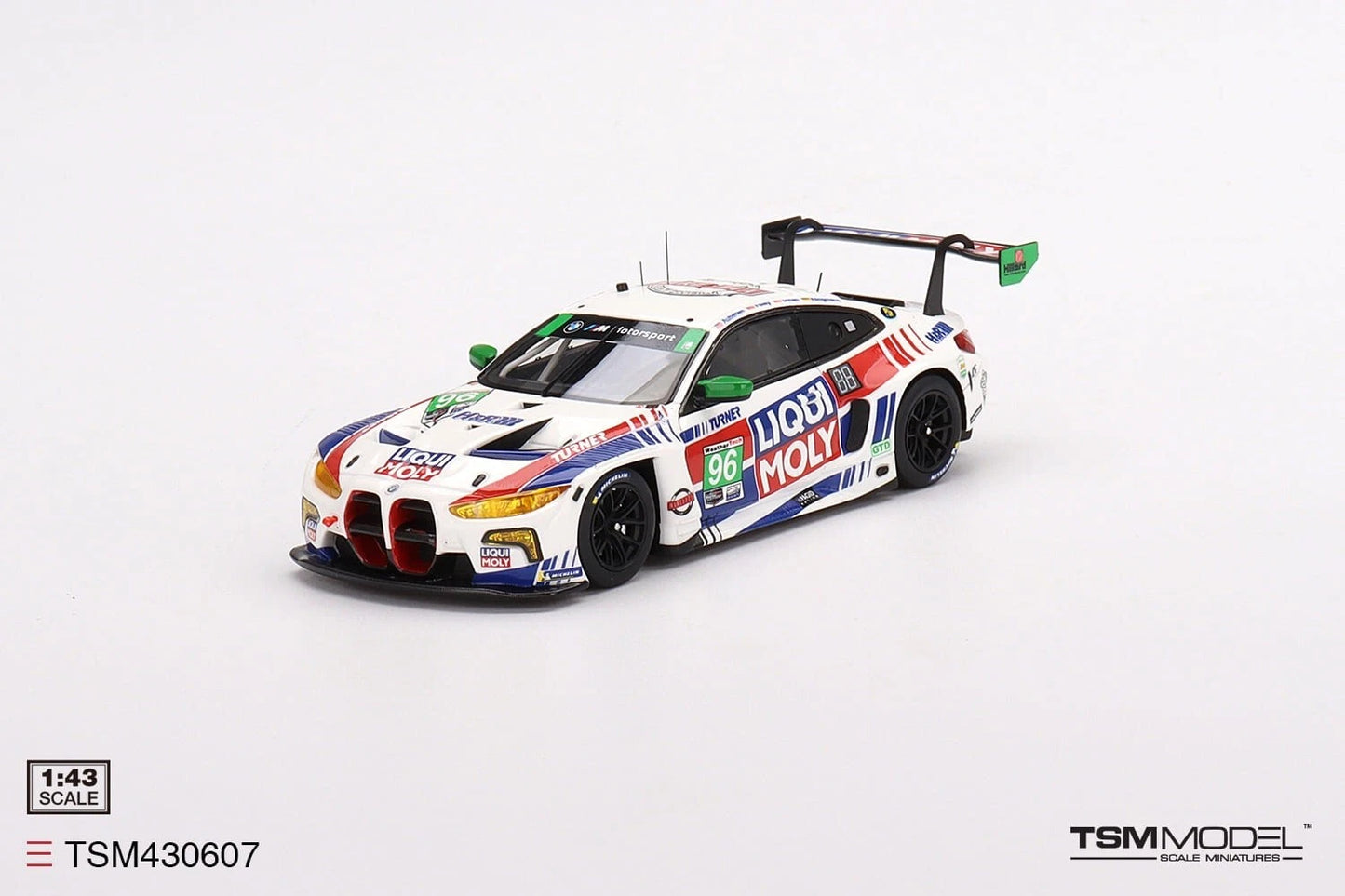TRUESCALE MINIATURES BMW M4 GT3 NO.96 TURNER MOTORSPORTS 2022 IMSA DAYTONA 24 HRS