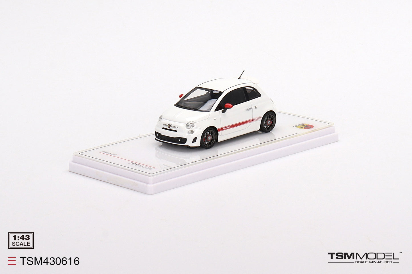 TRUE SCALE MINIATURES FIAT NUOVA 500 ABARTH 595 GARA WHITE 2010