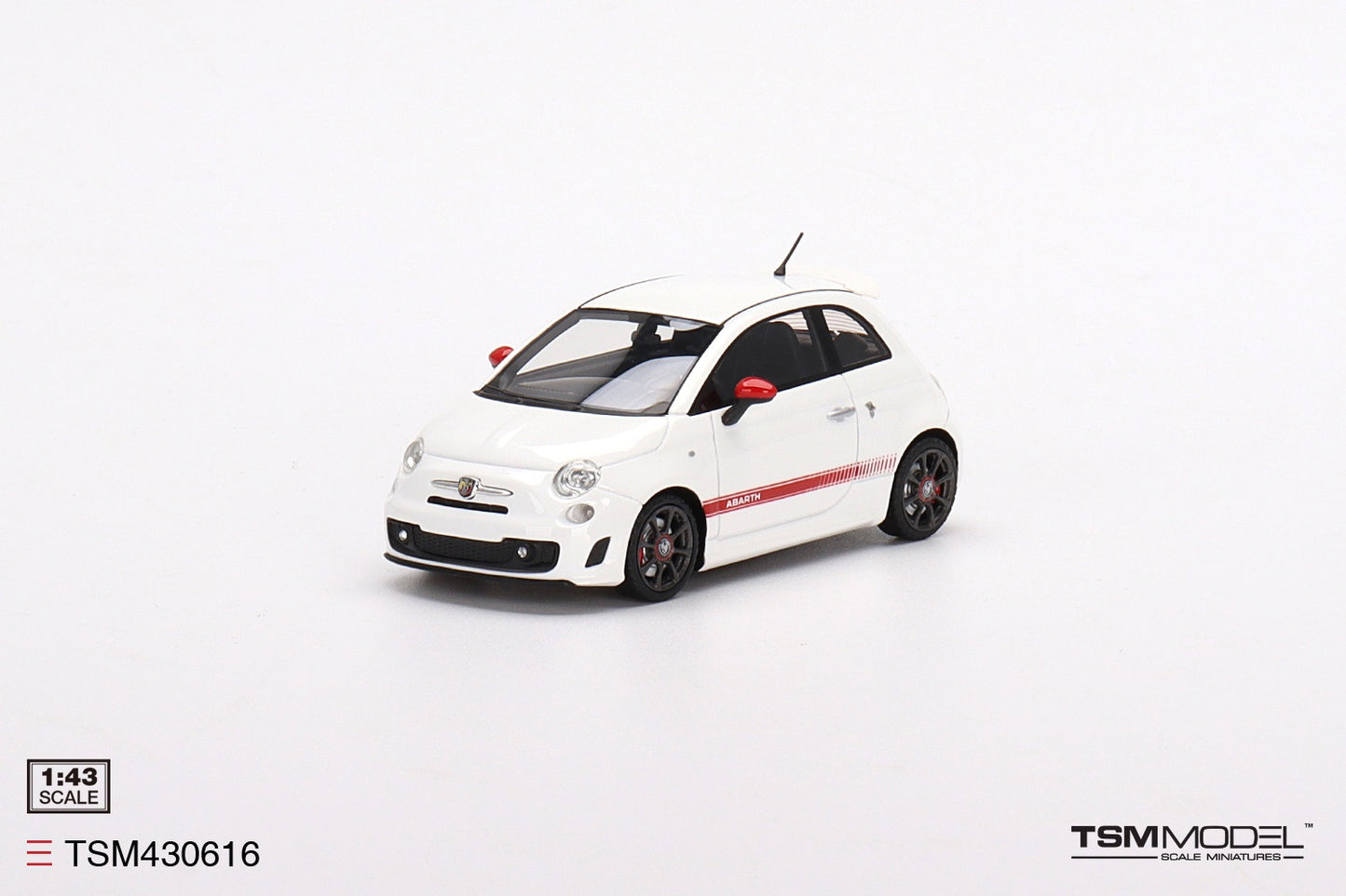 TRUE SCALE MINIATURES FIAT NUOVA 500 ABARTH 595 GARA WHITE 2010
