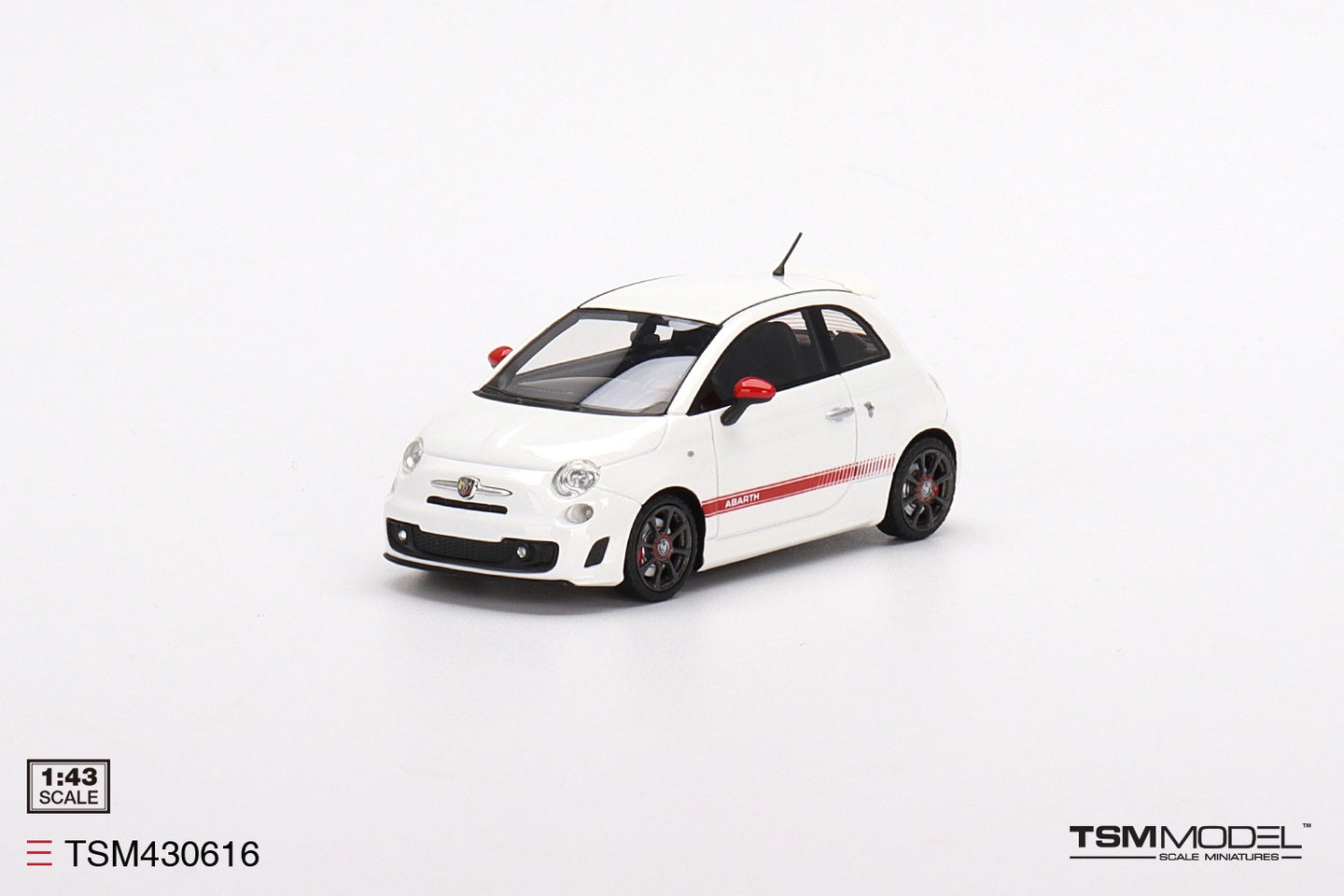 TRUE SCALE MINIATURES FIAT NUOVA 500 ABARTH 595 GARA WHITE 2010