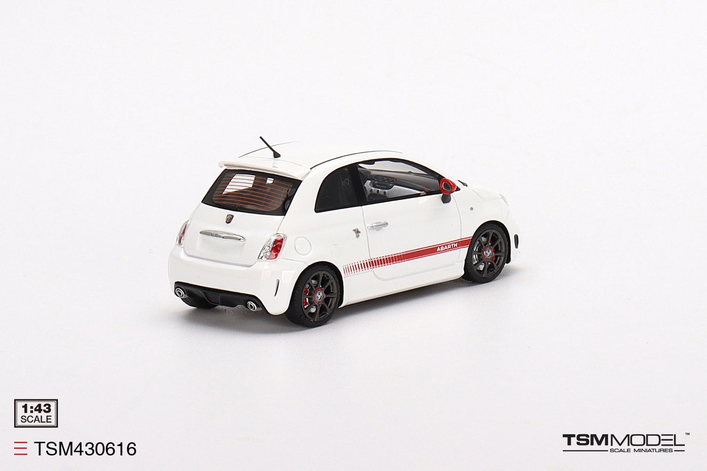 TRUE SCALE MINIATURES FIAT NUOVA 500 ABARTH 595 GARA WHITE 2010