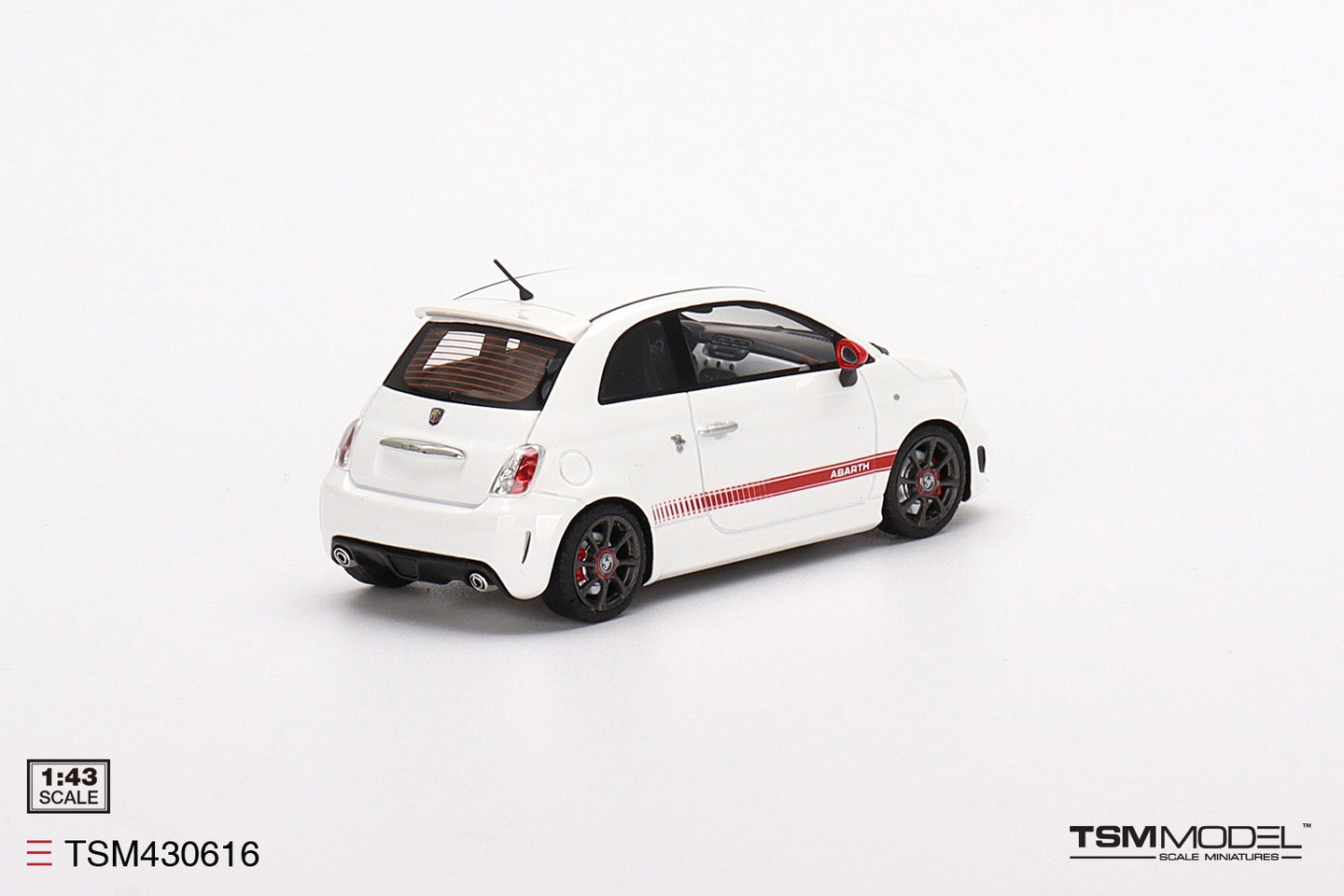 TRUE SCALE MINIATURES FIAT NUOVA 500 ABARTH 595 GARA WHITE 2010