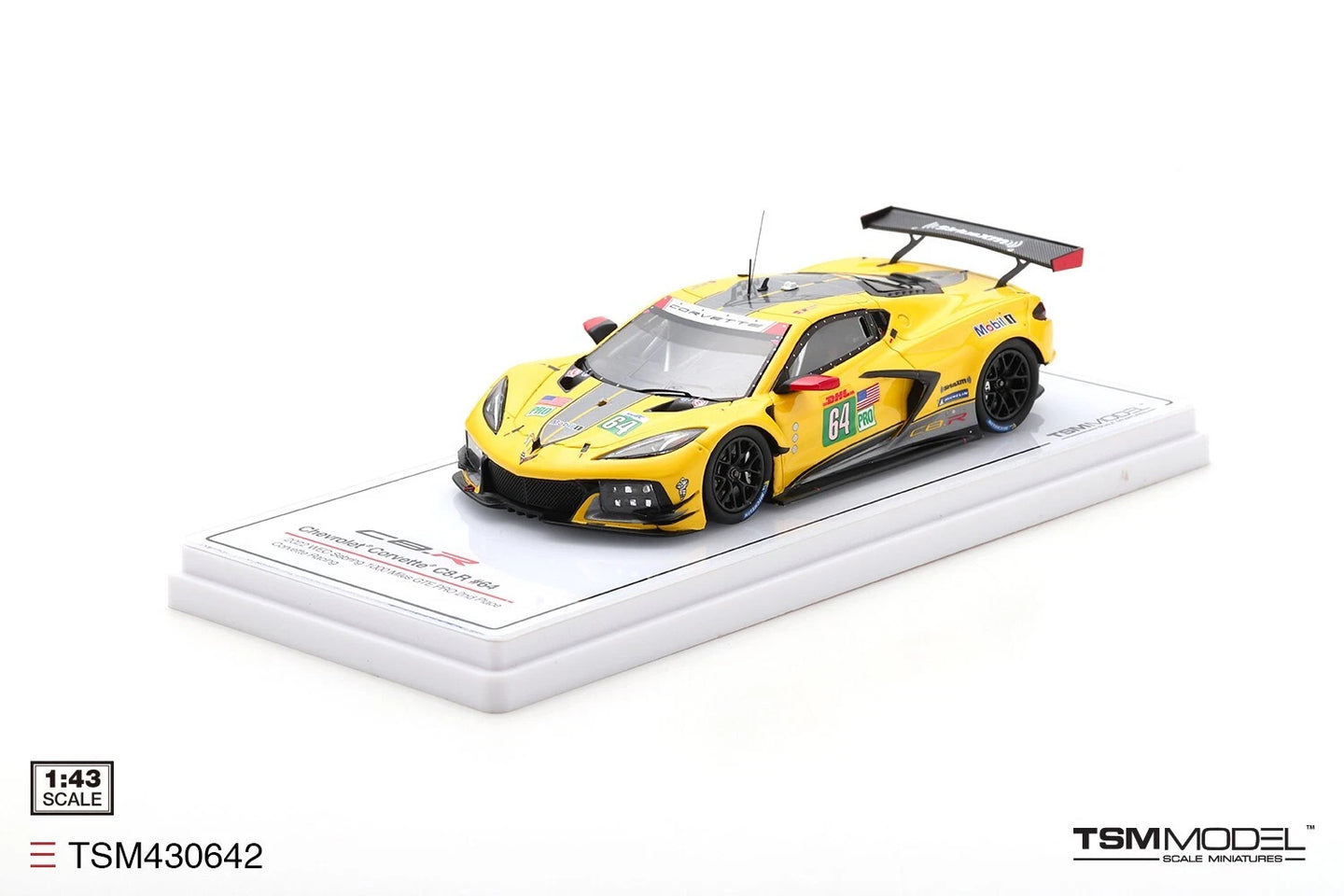 TRUESCALE MINIATURES CHEVROLET CORVETTE C8.R NO.64 CORVETTE RACING 2022 WEC SEBRING 1000 MILES GTE PRO 2ND PLACE
