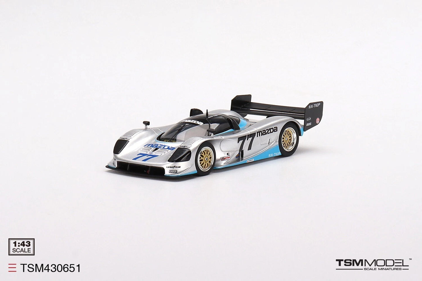 TRUESCALE MINIATURES MAZDA RX-792P NO.77 MAZDA MOTORSPORTS 1992 WATKINS GLEN 2ND PLACE