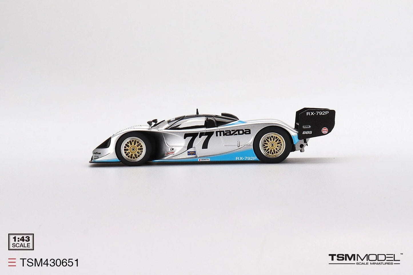 TRUESCALE MINIATURES MAZDA RX-792P NO.77 MAZDA MOTORSPORTS 1992 WATKINS GLEN 2ND PLACE