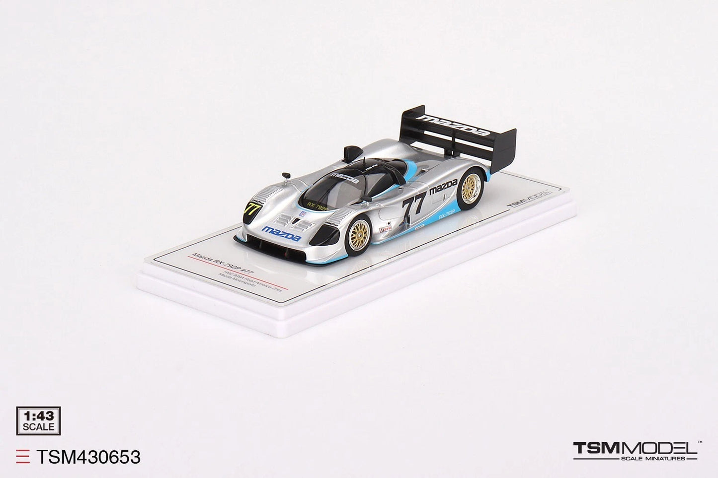 TRUESCALE MINIATURES MAZDA RX-792P NO.77 MAZDA MOTORSPORTS 1992 IMSA ROAD AMERICA 2HRS
