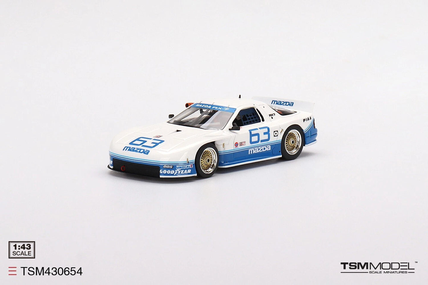 TRUESCALE MINIATURES MAZDA RX-7 GTO NO.63 MAZDA MOTORSPORT 1990 IMSA TOPEKA 2 HRS 3RD PLACE