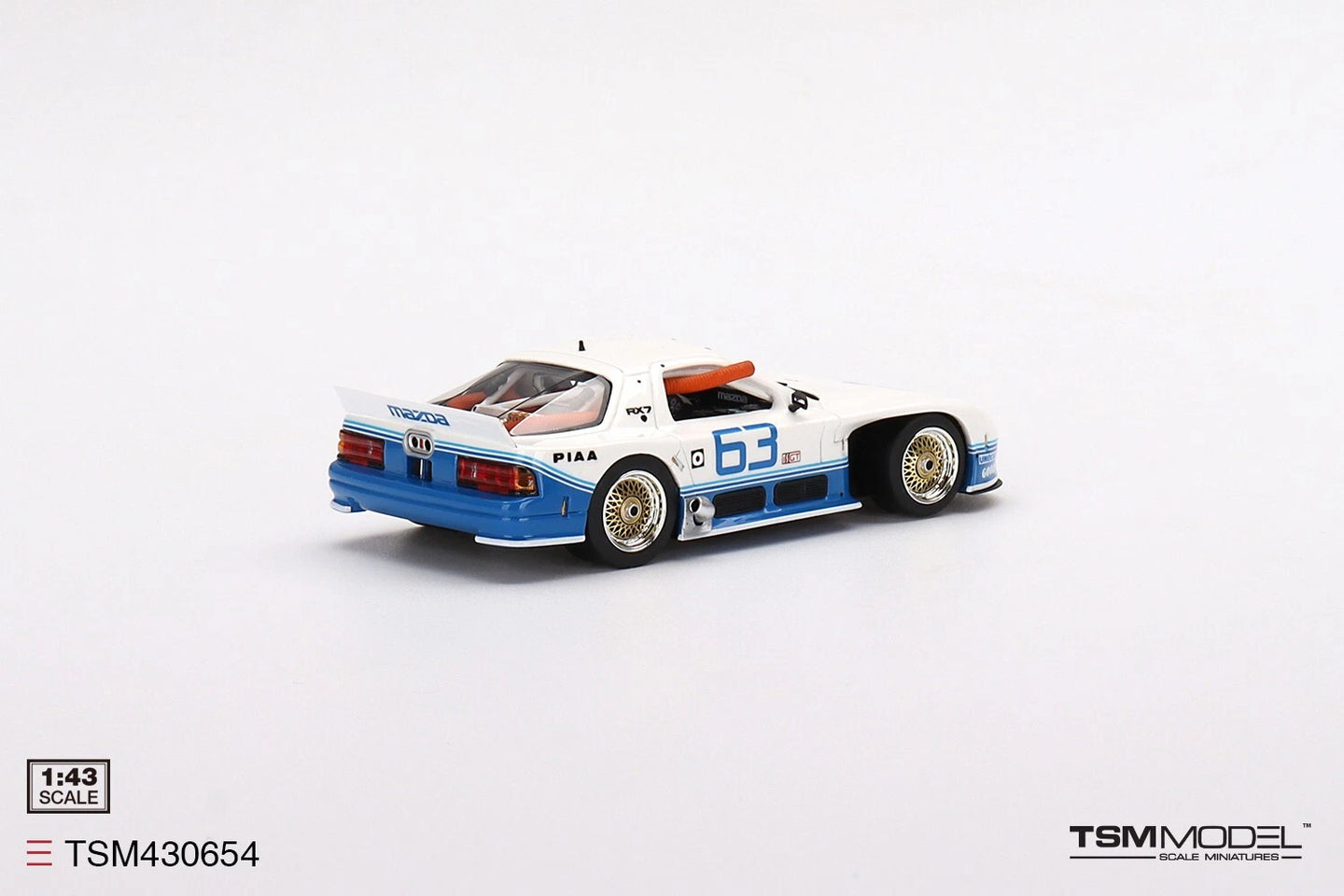 TRUESCALE MINIATURES MAZDA RX-7 GTO NO.63 MAZDA MOTORSPORT 1990 IMSA TOPEKA 2 HRS 3RD PLACE