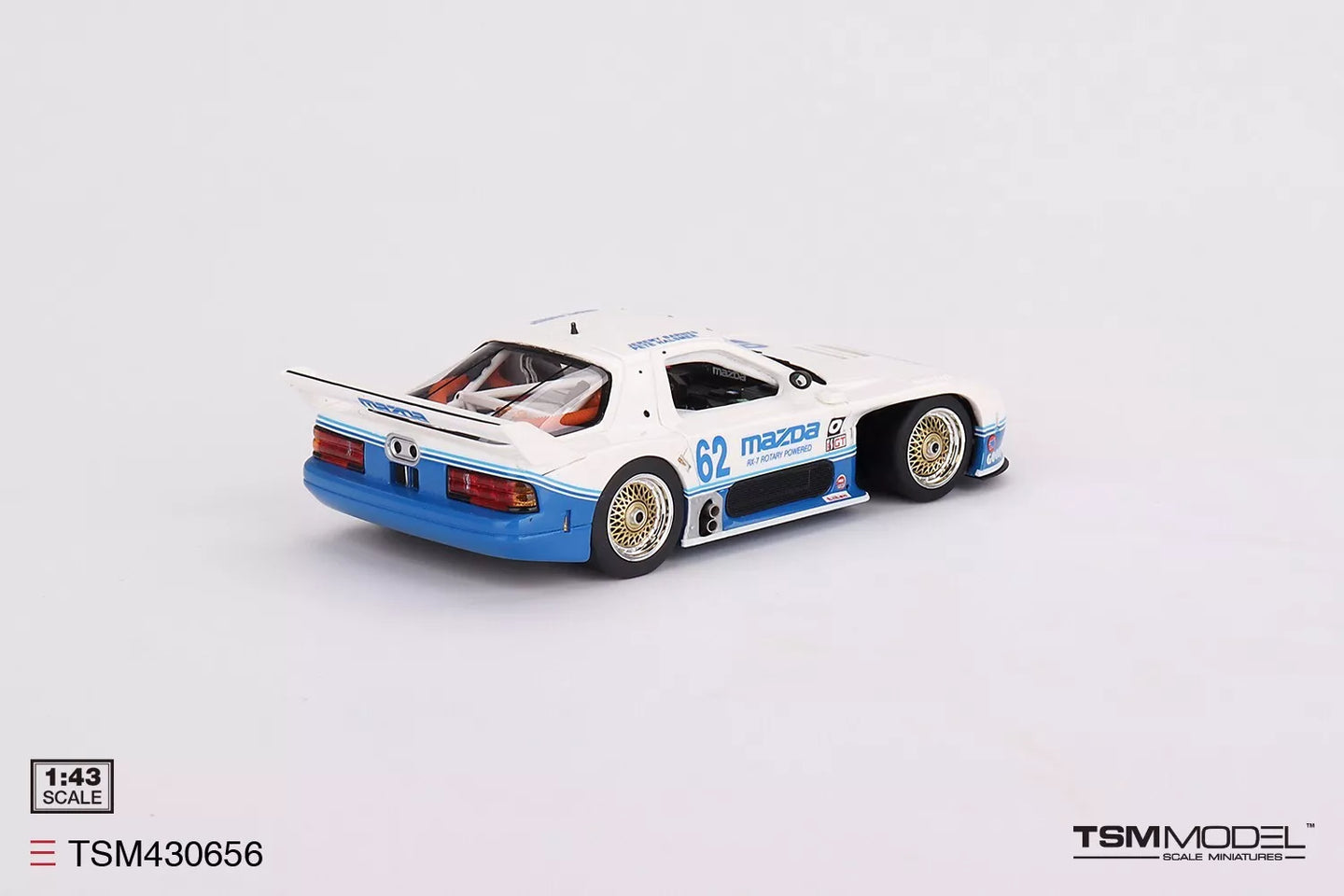TRUESCALE MINIATURES MAZDA RX-7 GTO NO.62 MAZDA MOTORSPORT 1991 IMSA ROAD AMERICA 2ND PLACE
