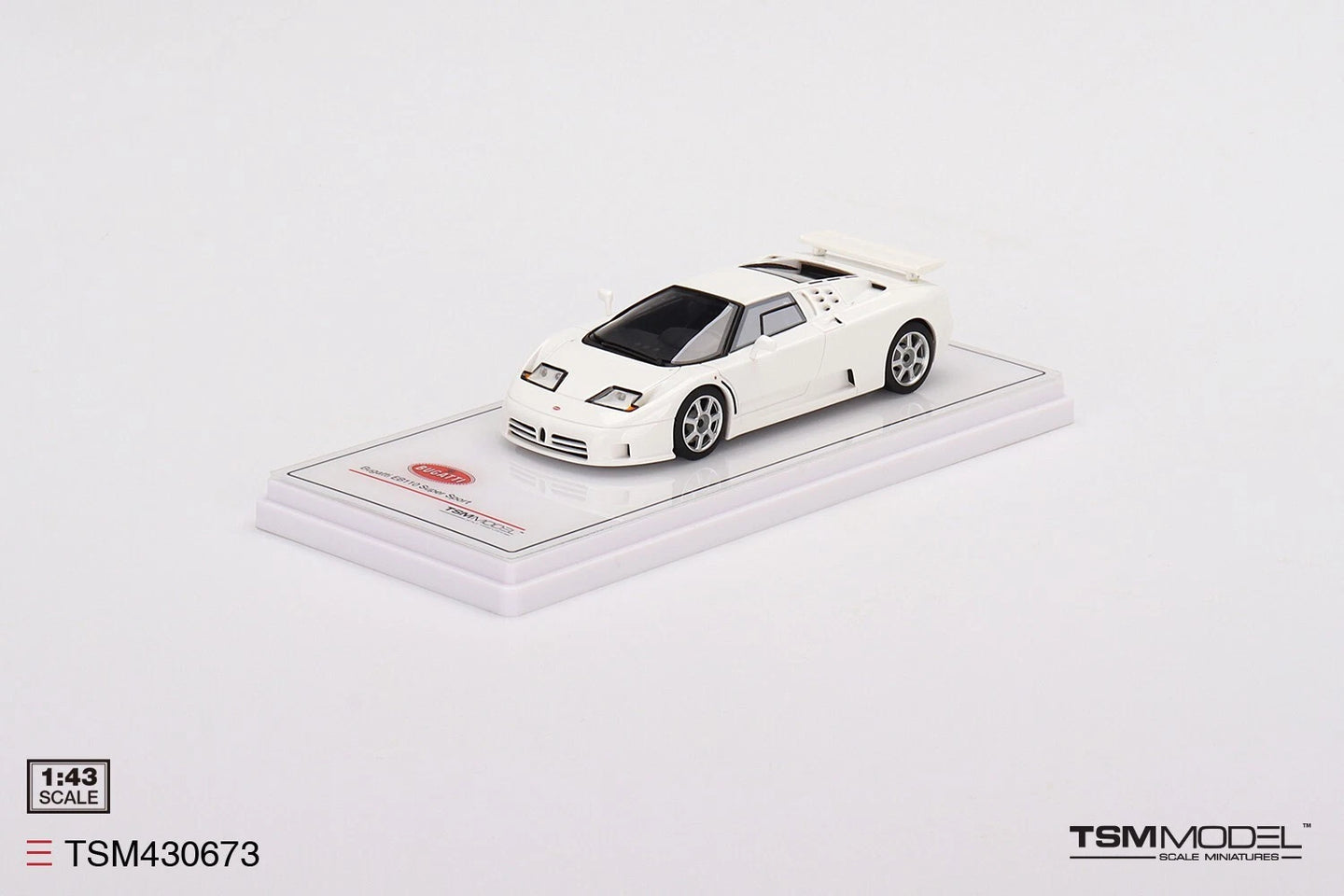 TRUESCALE MINIATURES BUGATTI EB110 SUPER SPORT WHITE MONACO