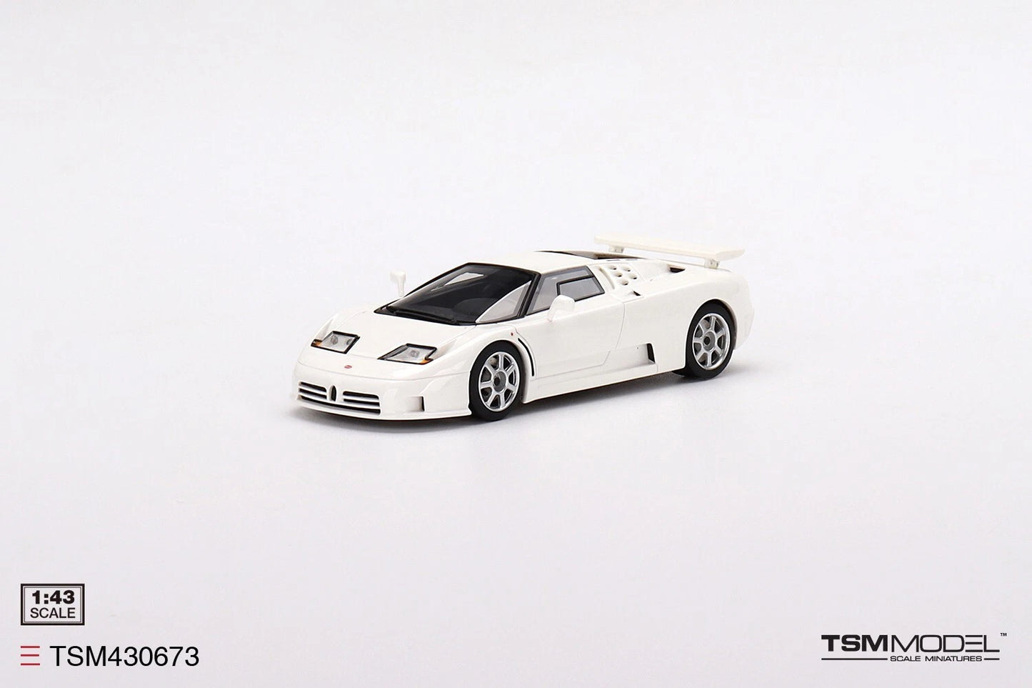 TRUESCALE MINIATURES BUGATTI EB110 SUPER SPORT WHITE MONACO