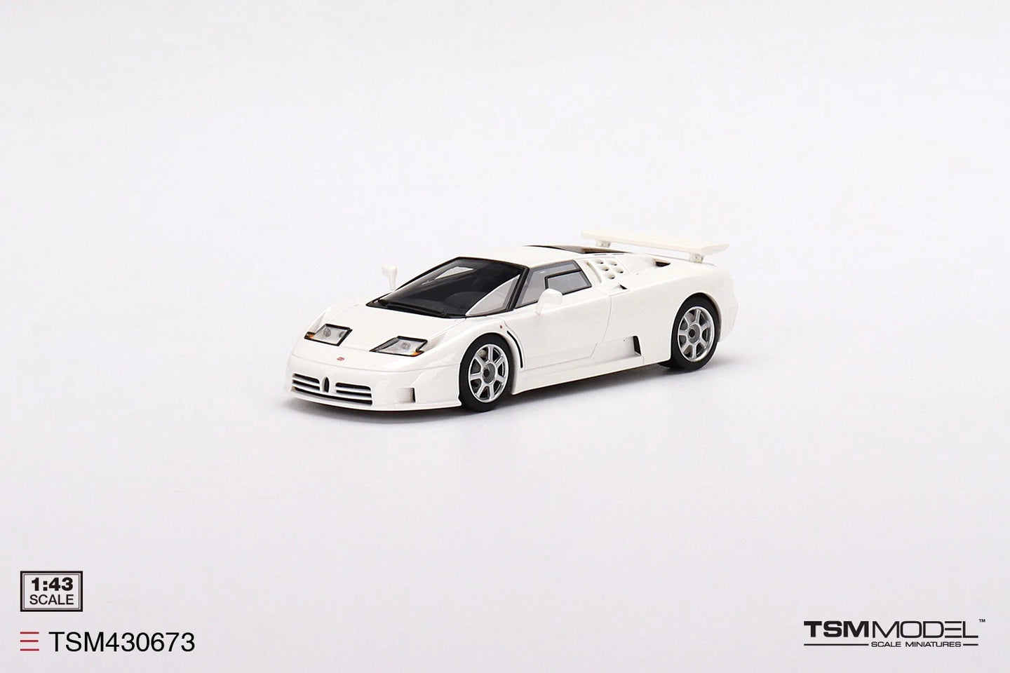 TRUESCALE MINIATURES BUGATTI EB110 SUPER SPORT WHITE MONACO
