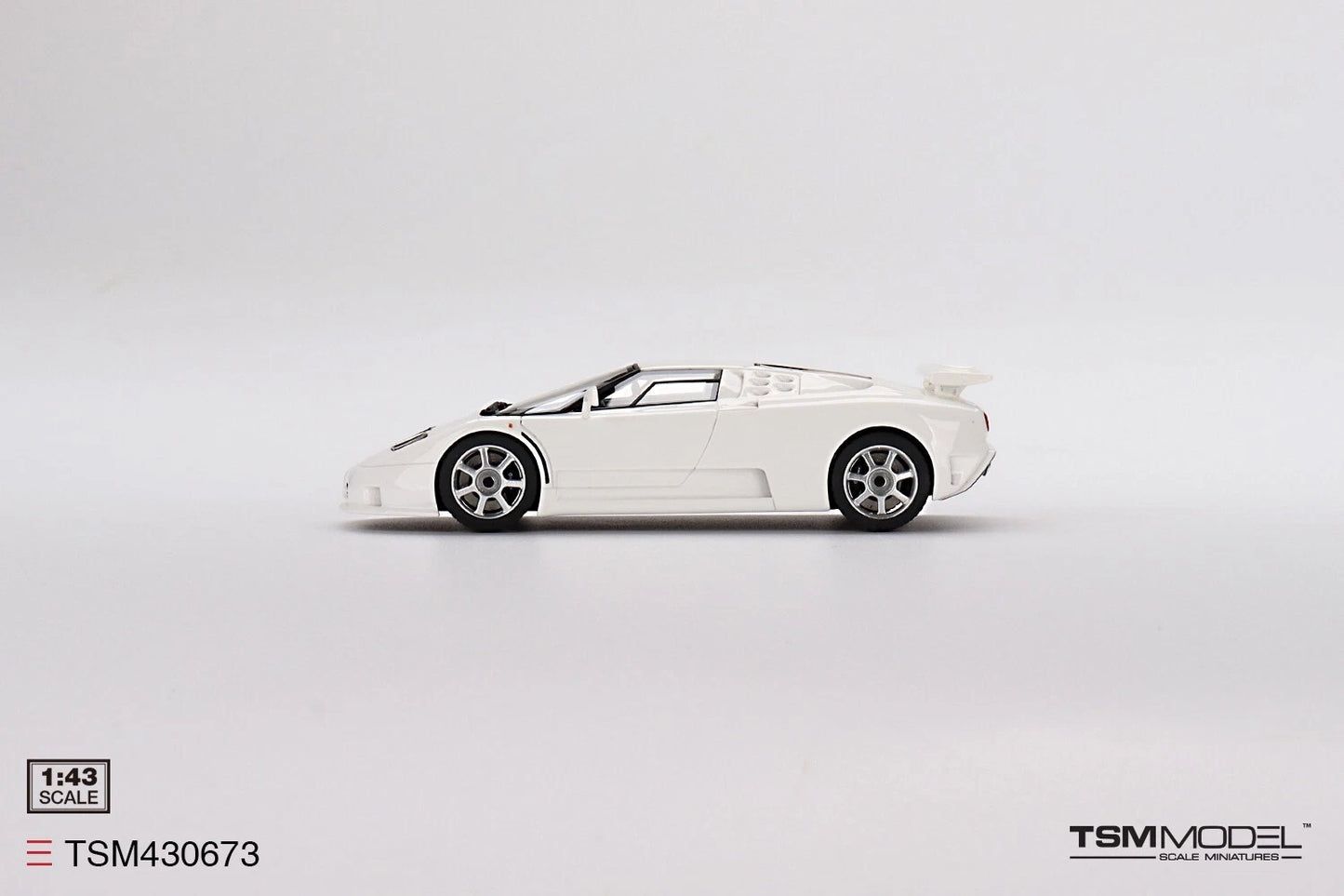 TRUESCALE MINIATURES BUGATTI EB110 SUPER SPORT WHITE MONACO